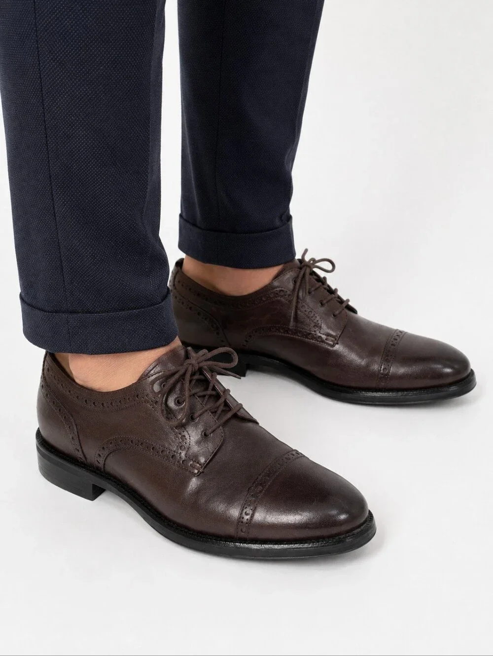 Cole Haan Men's Jefferson Grand 2.0 Oxford Brown Leather Size 8